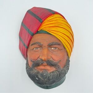 Vintage Bossons Chalkware Head - The Sikh - Made in England